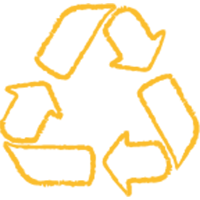 Recycling logo yellow