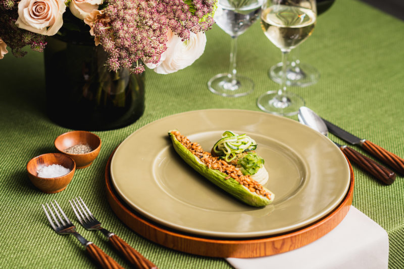 courgette, cucumber, mint main course by moving venue caterers